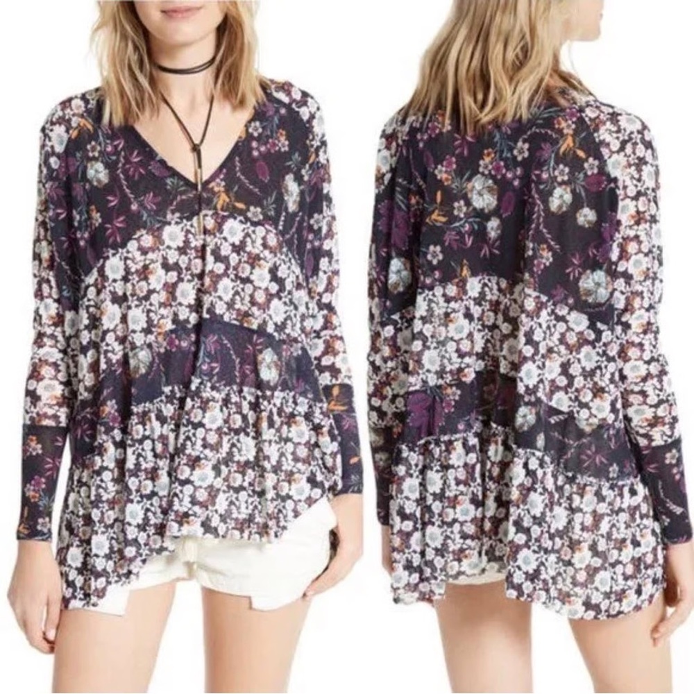 Free People Isabelle Tunic Floral Vintage Oversized